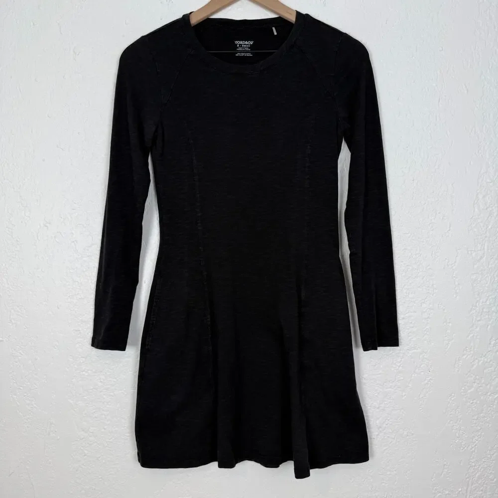 Toad & Co Windmere Long Sleeve Mini Dress Casual Minimalist Normcore Size XS